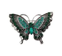 Stylish Butterfly Rhinestones Pin Sturdy Alloy Craftsmanship For Wedding Anniversary Christmas Celebration Outfits Elegant Butterfly Dress Accessories