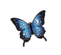 Stylish Butterfly with Mooned Star Accent Brooch Lapel Pin Perfect for Jackets Bags Hats and More Gift Concept