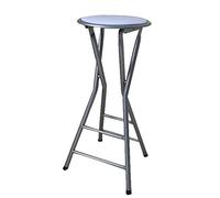 Stylish Cact PU Leather Folding High Chair 70cm Black/White Bar Stool with Fur for Kitchen Breakfast Small Spaces Space Saving Design Modern & Comfortable Seating.