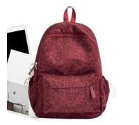 Stylish Capacity Leopard Print Students Bookbag, Red, refer to the | School for Men Women Daily Commuting School Weekend Trips Travel Vacation Shopping Office Work