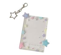 Stylish Card Protective Sleeve for 3 Inch Pictures School Badges Premium Acrylic Materials with Carry Hook Card Protector