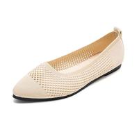 Stylish casual shoes for women for everyday comfort. Hollow toe design. Perfect for spring summer. Versatile with casual pants. Flat sole for the whole, beige, 10 UK