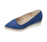 Stylish Casual Shoes for Women, Latest Comfortable Suede Espadrilles with Wedge Heel and Pointed Toe for Everyday Use, blue, 5 UK