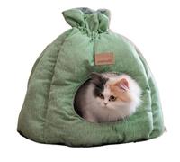 Stylish Cat Bed Tent with Removable Cover - Soft Flannel & PP Cotton Bed for Indoor Cats, Durable & Machine-Washable
