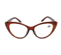 Stylish Cat Eye Fashion Reading Glasses & Sun Readers with Durable Metal Hinges in 4 Colours (Shiny Brown Reading Glasses X2B, 2.5)