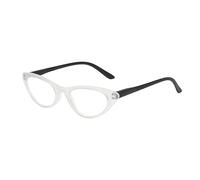 Stylish Cat Eye Reading Glasses for Women, Anti Eyestrain Computer Readers with Spring Hinge(Color:Clear,Size:2.0x)