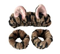 Stylish Cats Ear Hairband With Wrist Wash Band For Female Face Washing Use Skincare Makeup Accessories For Everyday Use