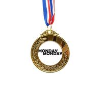 Stylish Characters Monday Gold Award Winner Medal First Place Ribbon