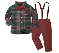 Stylish Childrens Suspenders Outfit for Boys Two Piece Apparel Set Comfortable Daily Wear Ideal Young Gentlemen Snowflake Costume KidsBaby'S First ChristmasCostumes KidsBaby Girl