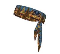 Stylish Christmas carnival village Print Sports Head Tie Bandanas - Unisex Workout Hair Band for Jogging, Cycling, Yoga, and More