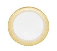 Stylish Clear Glass Charger Plate Featuring Gold Trim - 33cm Decorative Tableware Perfect for Weddings, Decorations, Birthday Celebrations, Catering Events, Parties, Bridal Shower Parties - 1 Pc
