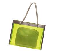 Stylish Clear PVC Bag for Women Lightweight Beach Bag with Spacious Interior Shoulder Purse and Cosmetic Pouches Set