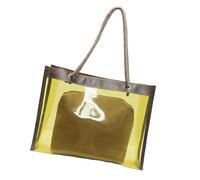 Stylish Clear PVC Bag For Women Lightweight Beach Bag With Spacious Interior Shoulder Purse and Cosmetic Pouches Set