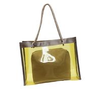 Stylish Clear PVC Bag for Women Lightweight Beach Bag with Spacious Interior Shoulder Purse and Cosmetic Pouches Set