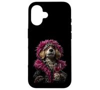 Stylish Cocker Spaniel Portrait Fashion Dog Wine Graphic Case for iPhone 16