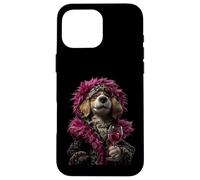 Stylish Cocker Spaniel Portrait Fashion Dog Wine Graphic Case for iPhone 16 Pro Max