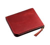 Stylish Coin Purse Compact Short Wallet for Women and Men Card Holder Cash Change Pocket Practical PU Leather Purse, Claret, As the pic show