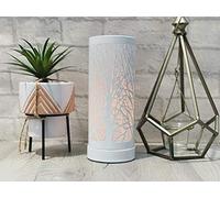 Stylish Colour Changing with Fading Effects Tree Pattern on White Electric Aroma Lamp Table Wax Melter Oil Burner Aromatherapy