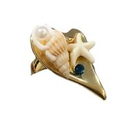 Stylish Conch and Starfishes Adjustable Rings Finger Accessory Perfect for Gift Giving and Casual Wear Shell Echinoderm Hoop