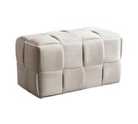 Stylish Corduroy Upholstered Ottoman Footstool - Comfortable Modern Accent for Bedroom, Living Room, Foyer, Hallway - Versatile Home Decor Furniture Piece