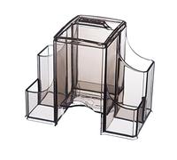 Stylish Cosmetics Organizer Box Large Capacity Space Saver for Cotton Pads Brush, Makeup Storage, Beauty Counter, Bathroom, Bedroom, Desk, Gift for Women and - Gray
