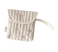 Stylish Cotton Polyester Period Essential Bag with Decorative Bows Design Compact Cosmetic Organized for Women Girls Trendy Women's Accessories Storage Bag