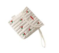 Stylish Cotton Polyester Period Essential Bag with Decorative Bows Design Compact Cosmetic Organized for Women Girls Practical Polyester Cotton Makeup Bag