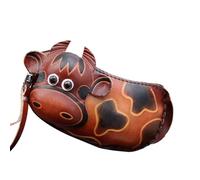 Stylish Cow Shaped Holder Premium Leather with Soft Inner Layer Leather Pendant for Noise Release Storage Featuring Thematic Decor and Roomy Pockets for Essentials