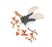Stylish Cranes and Plums Blossom Brooch Exquisite Lapel Pin Charm for Elegant Ladies At Business or Social Event Sophisticated Ladies Brooch
