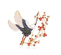 Stylish Cranes and Plums Blossom Brooch Exquisite Lapel Pin Charm for Elegant Ladies At Business or Social Event Alloy Pin