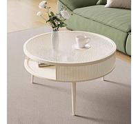 Stylish Cream Coffee Table with Storage - Versatile Design for Living Rooms, Offices & Reception Areas (Blue, 70cm)