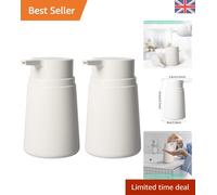 Stylish Cream White Liquid Hand Soap Dispenser with Easy Fill Design, 2-Pack