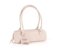 Stylish Crocodile Pattern Shoulder Bag, Rectangular East-West Handbag with Metal Charm, Available in Lime Green and Beige, Beige