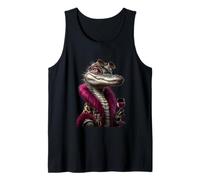 Stylish Crocodile Portrait Fashion Reptile Wine Graphic Tank Top