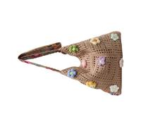 Stylish Crossbody Bag Breathable Knit Purse With Intricate Embroidery Design Shoulder Bag For Casual Daily Use Crocheted Beach Purse