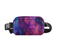 Stylish Crossbody Bag Waist Packs Abstract Hand Painting Watercolor Tie Dye Women Men Teenagers Small Zipper Fanny Pack Sling Bag with Adjustable Strap for Workout Running Hiking, Abstract Hand