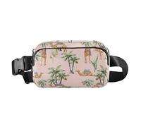 Stylish Crossbody Bag Waist Packs Camel Palm Trees Tropical Peach Women Men Teens Waterproof Crossbody Shoulder Bag with Adjustable Strap for Travel Shopping Running, Camel Palm Trees Tropical Peach,