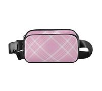 Stylish Crossbody Bag Waist Packs for Men Women Large Capacity Sling Chest Bag with Adjustable Strap, Buffalo Plaid Tartan Check Scotland pink, 8" x 5.3" x 2.3", Retro, Buffalo Plaid Tartan Check