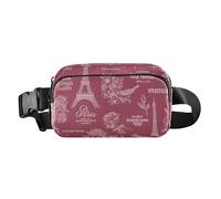 Stylish Crossbody Bag Waist Packs Paris Romantic Pattern Spring Tour Red Women Men Large Capacity Crossbody Sling Bag with Adjustable Strap for Travel Shopping Running, Paris Romantic Pattern Spring