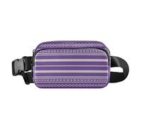 Stylish Crossbody Bag Waist Packs Women Men Adults Merry Christmas Ethnic Purple Small Crossbody Sling Bag with Adjustable Strap for Travel Vacation Running, Merry Christmas21, 8" x 5.3" x 2.3", Retro
