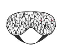 Stylish Crowd of Penguins Night Mask Soft Reversible Eye Cover Adjustable Strap Light Blocking Comfortable Rest