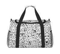 Stylish Crowd of Penguins Pattern Large Travel Duffle Bag with Shoulder Strap,Water-Resistant Twill Weekender Bag for Men Women,Spacious Carryall Gym Bag