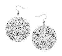 Stylish Crowd Of Penguins Pattern Print Piercing Round Leather Earrings Set 1 Pair Stylish Leather Earrings Dangle Hoop For Women Jewelry Gifts