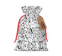 Stylish Crowd Of Penguins Pattern Printing 4.7x6.9 Inch Christmas Bag Drawstring Closure,For Christmas Anniversaries Birthdays