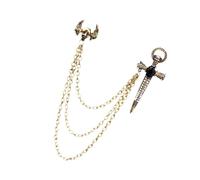 Stylish Crucifix Swords Wing Brooch Fashion Jewelry Comfortable Wear Corrosions Resistant Alloy Punk Styles Breastpin Elegant Winged Crucifix Lapel Pin