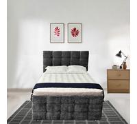 Stylish Crushed Velvet Divan Bed with Mattress & Drawers DECORE4U LTD Black King