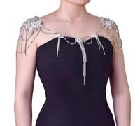 Stylish Crystal Fringe Strapless Body Chain Adjustable Shoulder Jewelry Ideal for Wedding Receptions Beach Parties and Gift Giving Elegant Fringe Shawl Body Chain