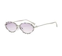 Stylish Crystal Shades Hip Hop Props Unisex Photo Accessory Eye Protections Elegant Metal Frame Sunglass