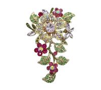 Stylish Crystals Flower Brooch Retro Styles Jewelry With Intricate Designs Sturdy Alloy Materials Ideal Gifts For Her Crystals Flower Pin