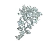Stylish Crystals Flower Brooch Retro Styles Jewelry With Intricate Designs Sturdy Alloy Materials Ideal Gifts For Her Crystals Flower Pin